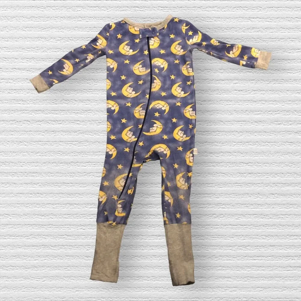 Sleep On It 18m Goodnight Moon Zip-Front Romper Coverall Pajama Bunny Star Blue